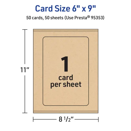 Avery Kraft Brown Postcards, 6" x 9" Rectangle Rounded Corners {5}