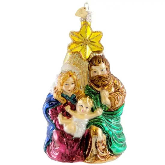 Old World Christmas 5.5 Inch Holy Family With Star Tree Ornament , Ornament Religious Heavenly Multicolored {1}