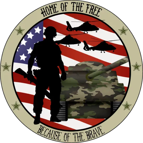 Army Home of the Brave Round Sign {2}