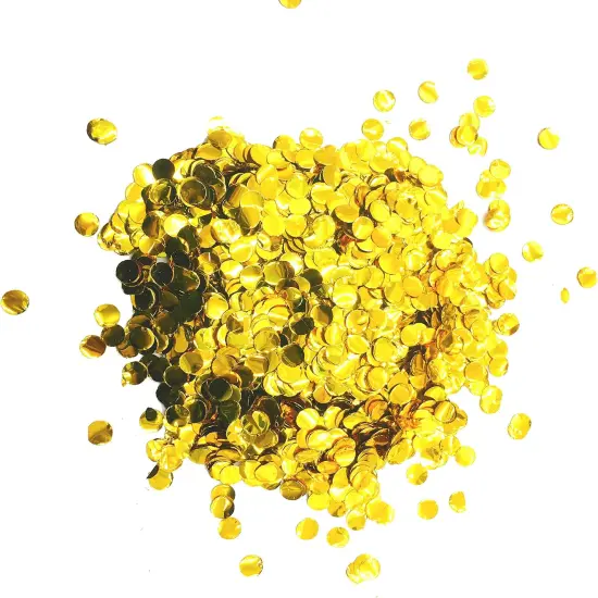 Gold Foil Mylar Round Confetti Circle Dot Graduation Wedding Table Scatter Centerpieces Baby Shower Birthday Engagement Reception Party Favors Decorations Celebrations {1}