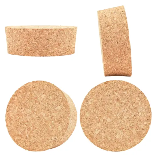 Size #48 Large Tapered Cork Plugs for Jars and Bottles (3.48 x 3.27 x 1.29 In, 3 Pack) Brown {7}