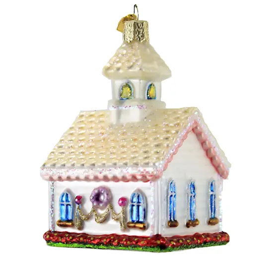 Old World Christmas 4.5 Inch Wedding Chapel Tree Ornament , Marriage Brides Grooms Multicolored {3}