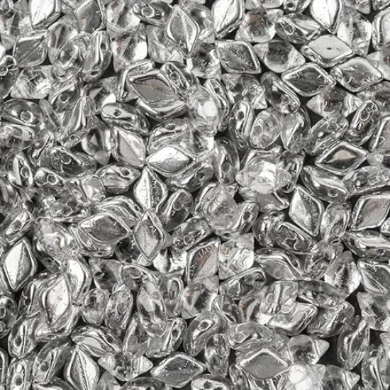 Matubo 2-Hole Czech Glass Backlit Gemduo Beads, 50g Crystal {1}