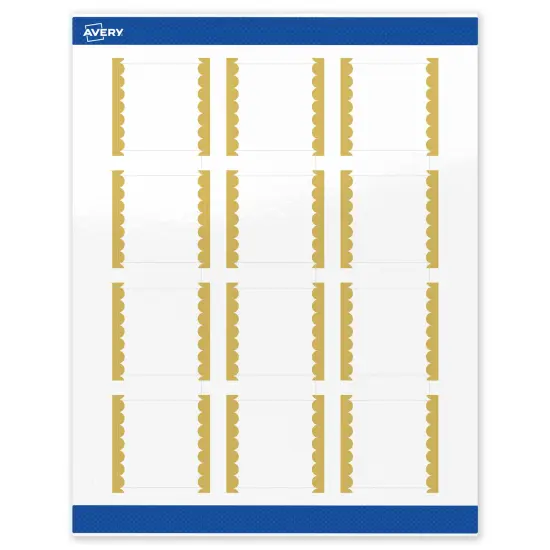 Avery Printable Square Labels, Gold Edge Dots, 2" x 2", Glossy White Square Labels, Permanent, Laser/Inkjet, 120ct, Great for Product Labels {1}