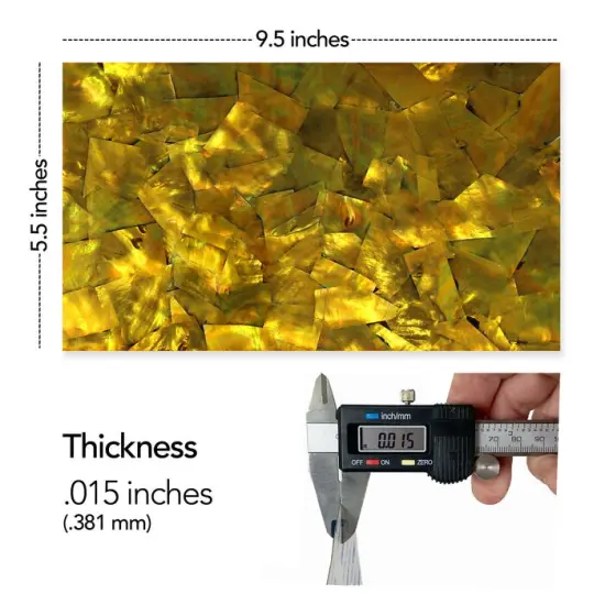 Shell Veneer, 5.5 x 9.5 inches | WMOP, BMOP, Abalone | Includes 3M Adhesive Sheet for Application, Great for Inlay Projects Bronze {2}