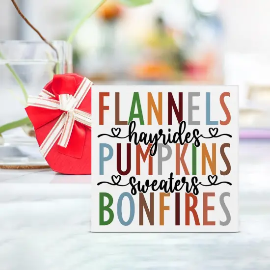 Wooden Box Sign Fall Tabletop Decor {3}