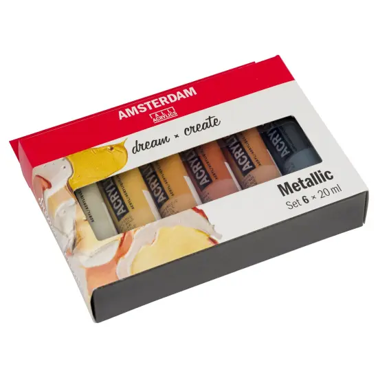 Amsterdam Standard Acrylic Paint Set 20ml 6/Pkg-Metallic {3}