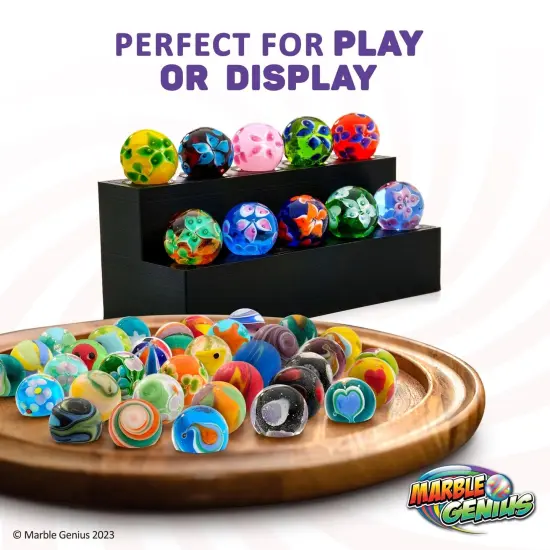 Marble Genius Collectors Marbles, Petals Design, 16mm (⅝ Inch), 10 Handmade Glass Marbles, Gifts for Marble Lovers, Gifts for Kids Ages 3-14 {4}