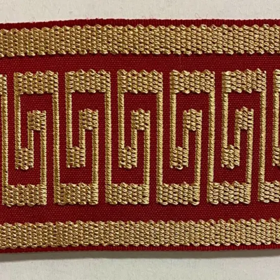 1-3/4" Greek Key Jacquard Woven Ribbon Trim - 6 Continuous Yards - Many Colors! D {1}