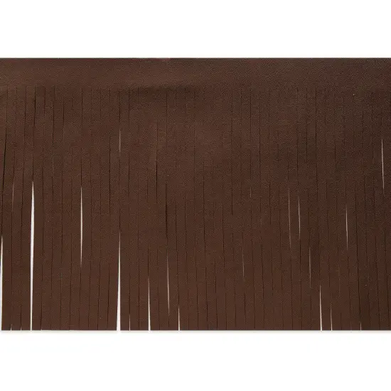 5 Yards of 6" Premium Vegan Leather Fringe Trim | 5 yard cut Brown {1}