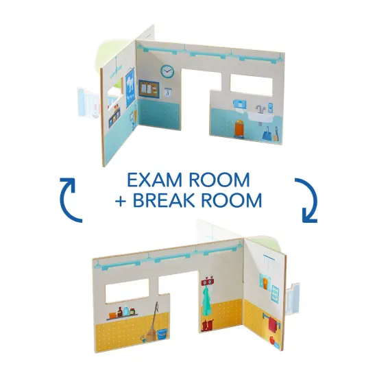 HABA Little Friends Veterinary Clinic Play Set - 4 Detailed Rooms with 1 Vet Figure, Kitten, Kennels and Accessories Multicolor {4}