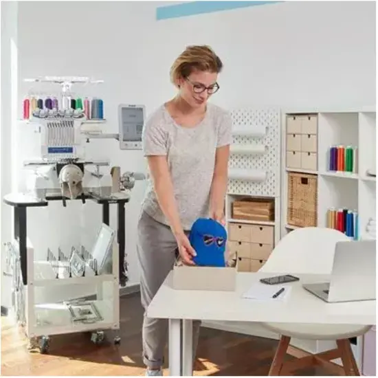 Brother PRS100 & PR-Series Metal Stand with Storage {6}