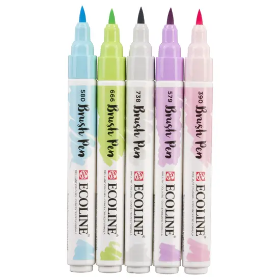 Ecoline Watercolor Brushpen Set 5/Pkg-Pastel {4}