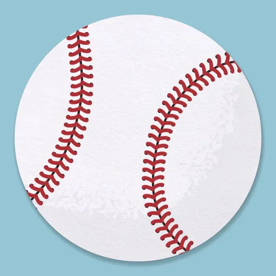 Big Dot of Happiness 25 Ct Baseball Drink Coasters, 4-Inch Disposable Round Paper Coasters for Birthday Party, Cocktail Table Decor for Bar Drinks {1}