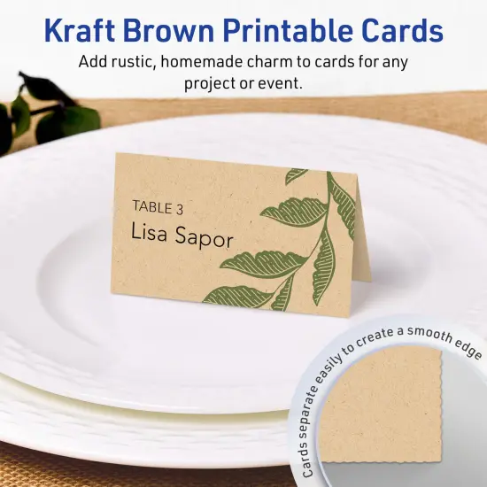 Avery Kraft Brown Tent Cards, 2" x 3-1/2" Rectangle {2}