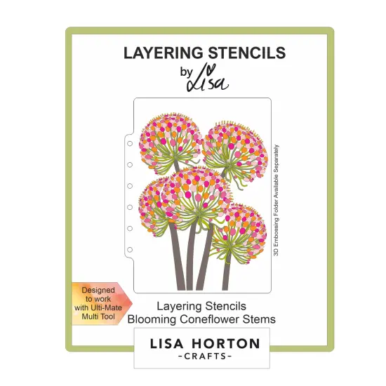 Lisa Horton Crafts Layering Stencils 5"X7"-Blooming Coneflower Stems {1}