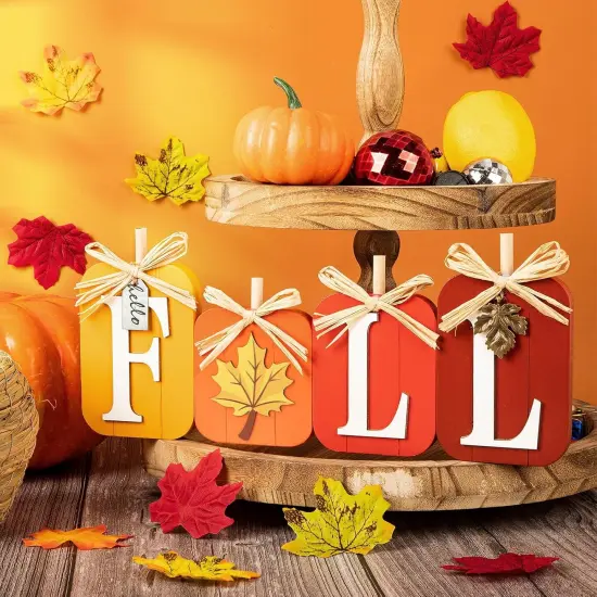 Fall Wooden Signs Table Decor {2}