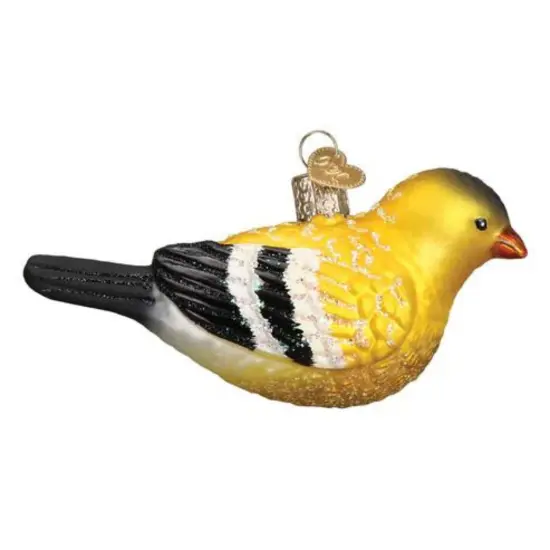 Old World Christmas 2.25 In American Goldfinch. Christmas Tree Ornament , Ornament Bird Symbol Happiness Yellow {2}