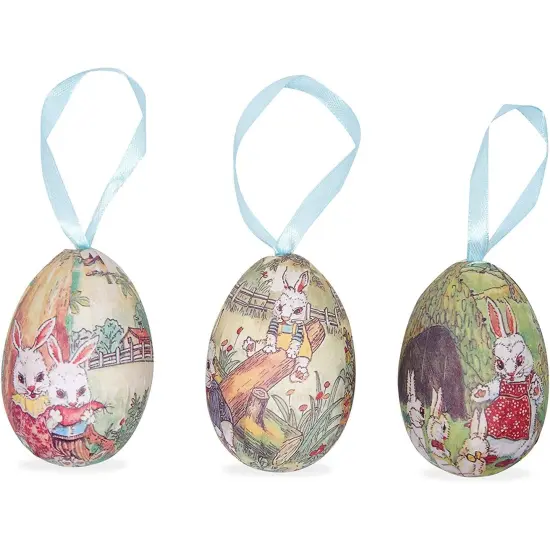 Juvale 36 Pack Easter Egg Ornaments, Easter Bunny Designs, Ideal Plastic Eggs Decorations for DIY Arts & Crafts Projects (3 x 1.75 x 1.75 inches) Multicolor {4}