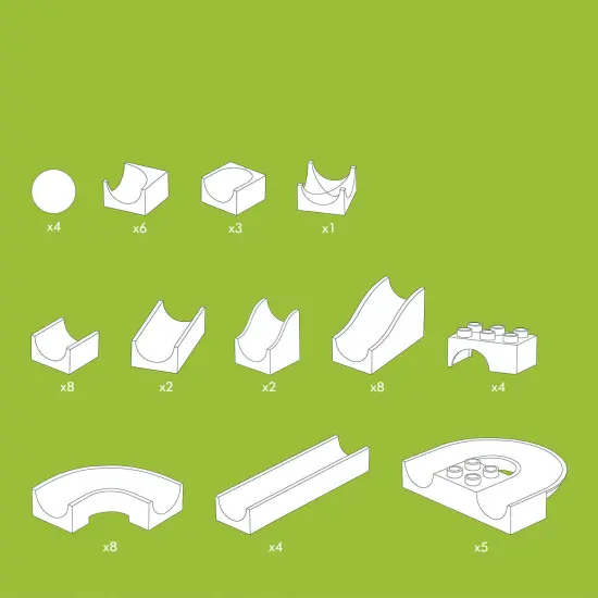 Hubelino Marble Run Expansion Set, 55 Piece STEM Building Toy for Kids 4+, Compatible Ball Run and Marble Maze, Made in Germany Multicolor {5}