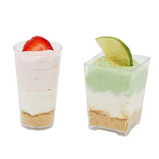 72 Pieces Assorted Dessert Cups for Appetizers, Snacks, Plastic Shot Glasses 3oz and 5oz, Cups for Anniversary, Wedding Reception, Baby Shower, Birthday Party (Serves 36) Clear {6}