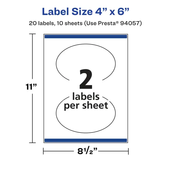 Avery Glossy Clear Oval Labels with Sure Feed, 4" x 6" {5}