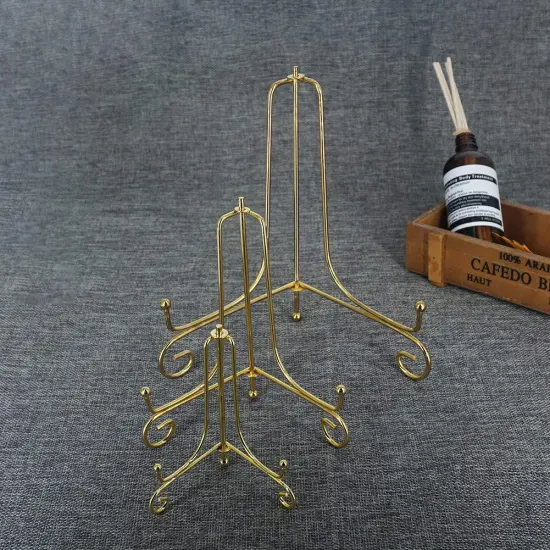 6 Pack Iron Display Stand,Gold Iron Easel Plate Holder Stand for Displaying Pictures, Plates, Books and Arts (4, 6, 8 inch) {3}