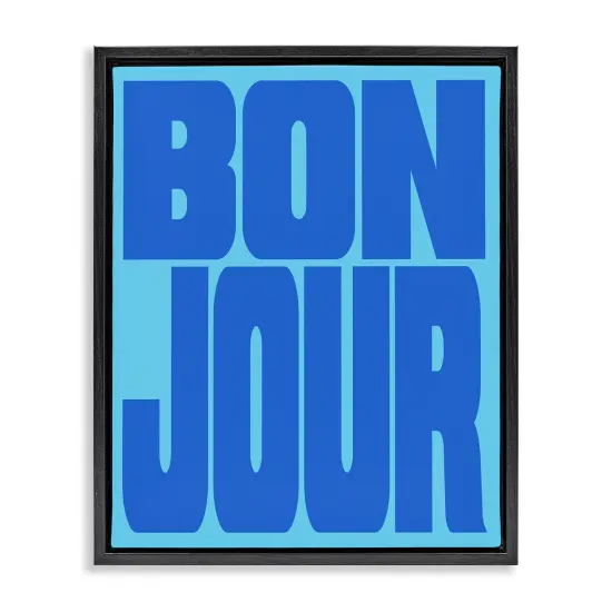 Stupell Industries Bonjour Blue Tones Floating Frame Design by House of Lulu {1}