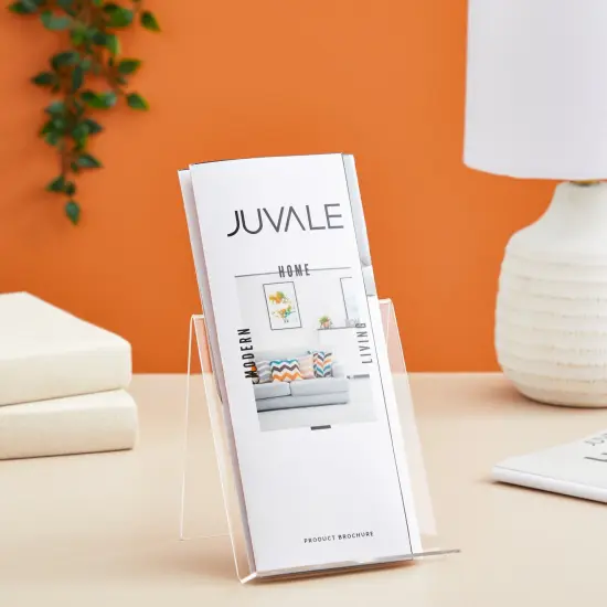 6-Pack Acrylic Book Stand for Display, 4.5x5-Inch Clear Easel, Transparent Holder with Ledge for Displaying Comics, Magazines, Pictures, Phones, Tablets, CDs, Notebooks {5}