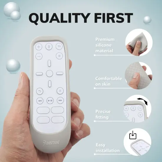 Insten Case For PS5 Media Remote Cover, Protective Silicone Skin Sleeve, Anti-Shock, Washable, Full Protection, Gray Grey {4}