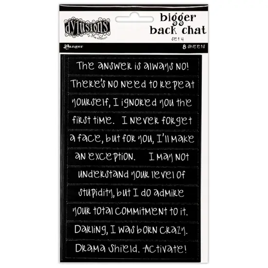 Dyan Reaveley's Dylusions Bigger Back Chat Stickers-Black Set #4 {1}