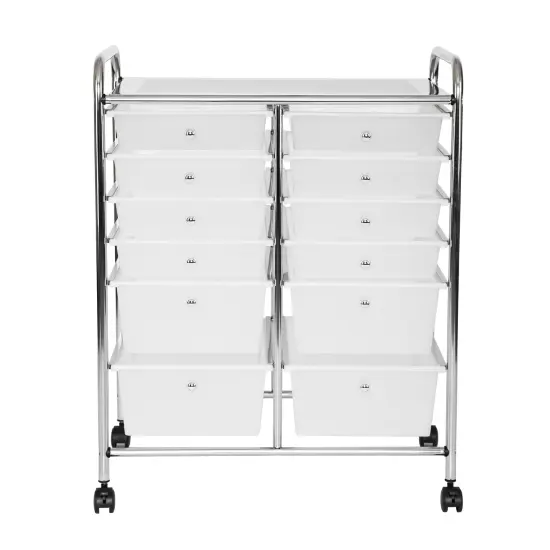 Seville Classics 12-Drawer Rolling Organizer Cart, 25.2" W x 15.2" D x 31.7" H {5}