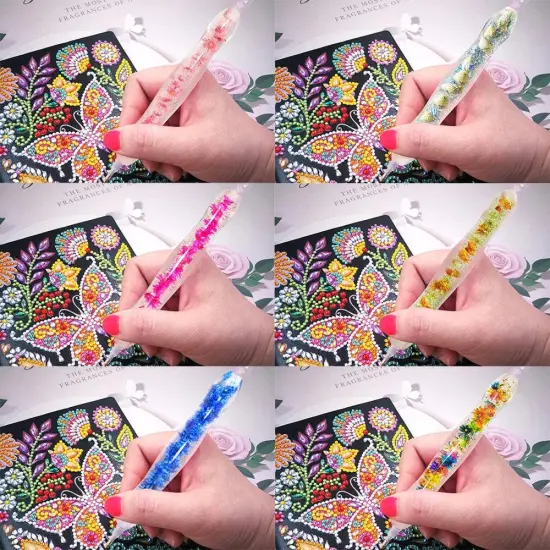 Colorful Flowers 5D Diamond Painting Art Drill Tool Pen Kits Resin Gem Picker for Adults with Pen Tip for Bead Dot Nail Art {3}