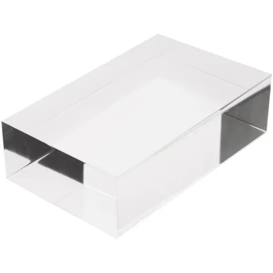 Plymor Clear Polished Acrylic Rectangular Display Block, 1.5" H x 5" W x 3" D {1}
