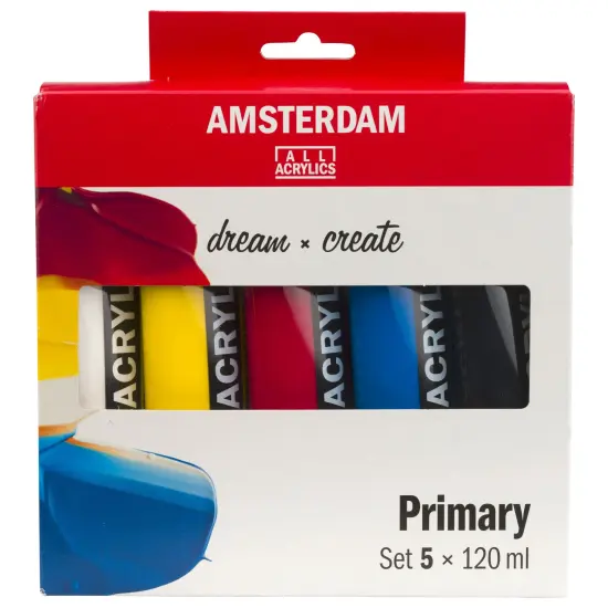 Amsterdam Standard Acrylic Paint Set 120ml 5/Pkg-Primary {1}
