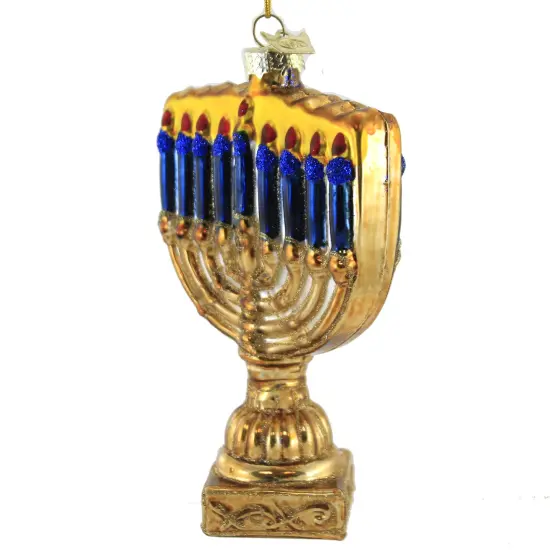 Noble Gems 5.0 Inch Menorah Tree Ornament , Celebration Lights Tabernacle Gold {3}