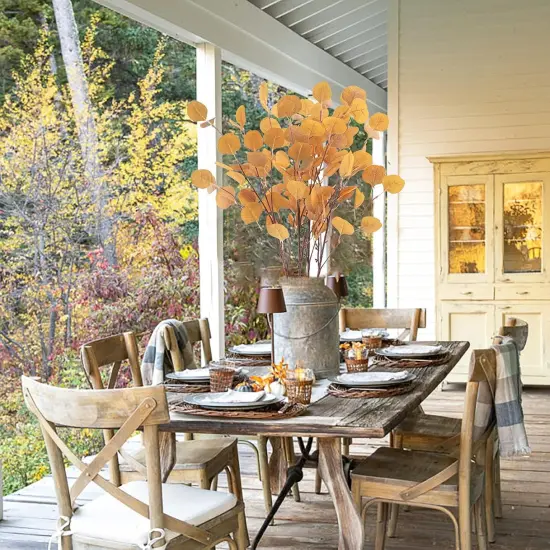 4Pcs Artificial Eucalyptus Leaves Stems 33.8&lsquo;&rsquo; {2}