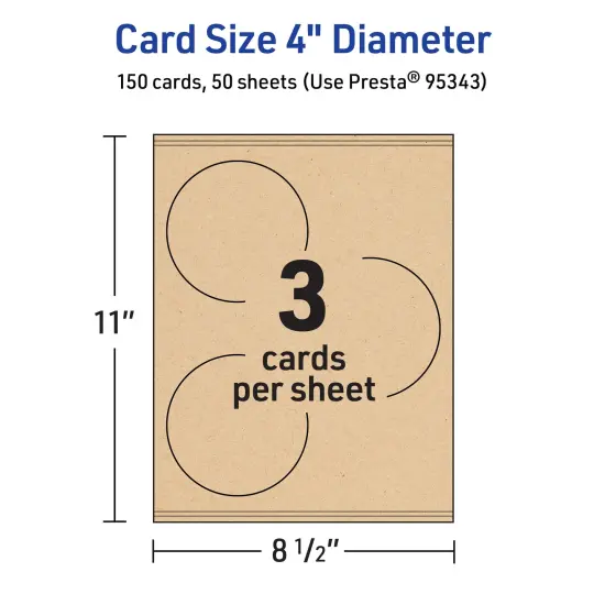 Avery Kraft Brown Round Cards, 4" Diameter Round {5}