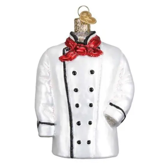 Old World Christmas 4.25 In Chef's Coat Christmas Tree Ornament , Bon Appetit! Uniform White {1}