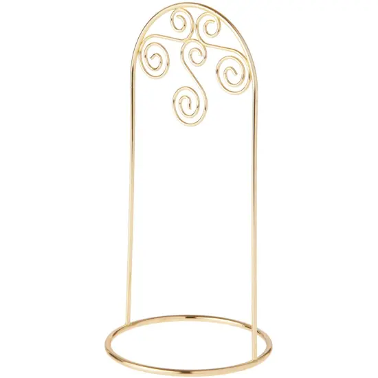 Bard's Arched Gold-toned Ornament Stand, Small Scroll, 8" H x 3.75" W x 3.75" D {1}
