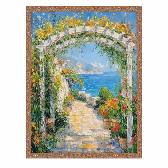 Slim Gold Leaf Floral Star Picture Frame 24x24 frame {1}