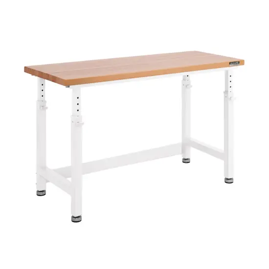 Seville Classics UltraHD Height Adjustable Workbench, 60" W x 24" D x 28.5" to 42"H White {4}