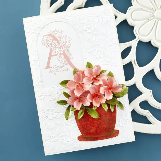 Spellbinders Etched Dies By Susan Tierney-Cockburn-Azalea And Garden Pot With Ladybugs {5}