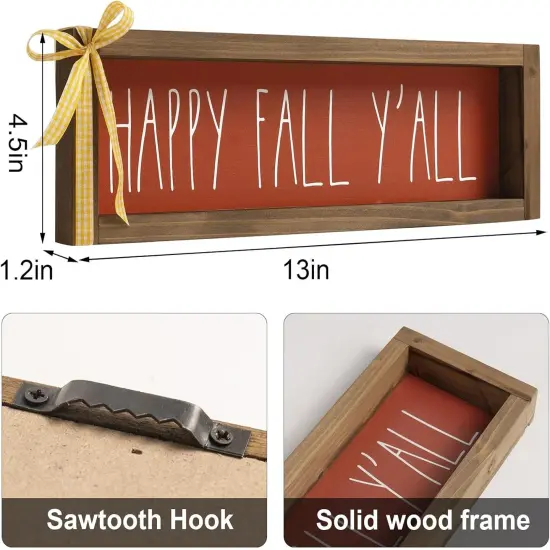 Happy Fall Wooden Yall Sign Tabletop Decorations {2}