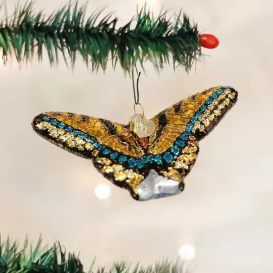 Old World Christmas 1.0 Inch Swallowtail Butterfly Christmas Tree Ornament , Ornament Flutter Wings Multicolored {3}