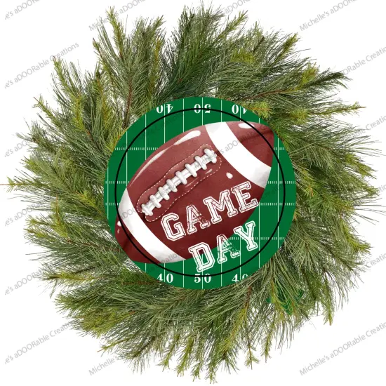 Game Day Football Round Sign {3}