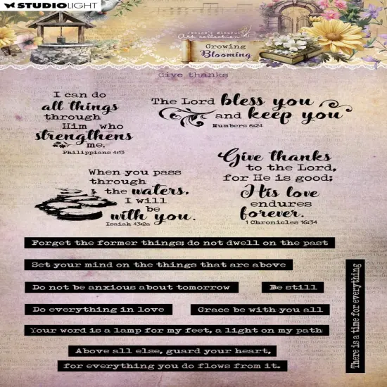 Jenine's Mindful Art Clear Stamp-Give Thanks, Growing & Blooming {1}