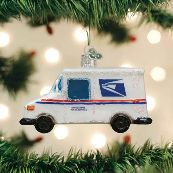 Old World Christmas 2.25 In Usps Mail Truck Tree Ornament , Couriers Postal White {3}
