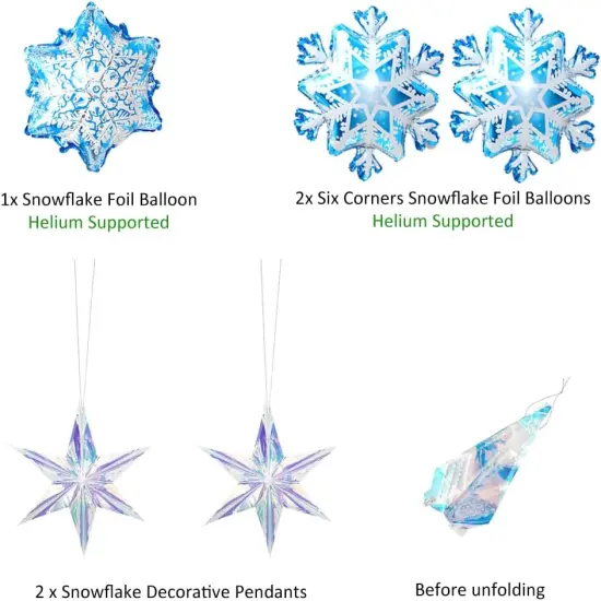 Snowflakes Balloon Garland Arch Kit Princess Winter Birthday Party Supplies Wonderland Girl Baby Party Decoration {4}