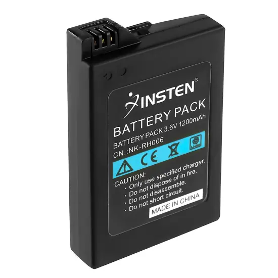 For PSP 2000 and 3000 Rechargable Battery Pack and Charger Kit Set for Sony PSP Slim 2000 3000 Console (Replacement Battery + Home Wall Travel AC Adapter Accessories Bundle) by Insten Black {4}